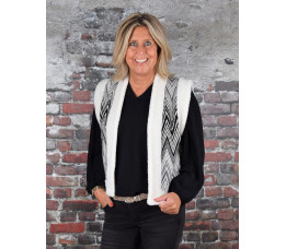 GILET VICKY ecru/zwart/grijs